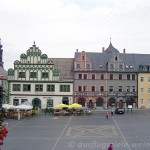 Blick auf den Weimarer Marktplatz vom Zimmer des Bürgermeister aus (Rathaus).
